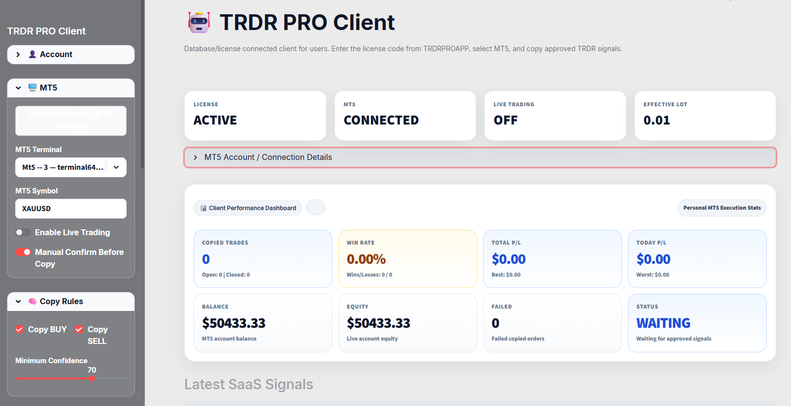 TRDR PRO member terminal